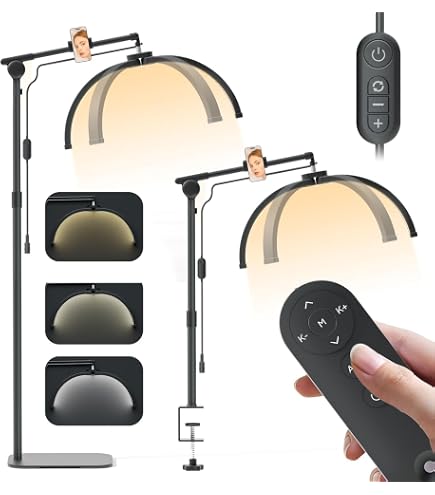 Lampe Demi-Lune 50W Pour Extensions De Cils - 3200K-6500K Réglable - Pivote à 360° - Pour Pro Et DIY