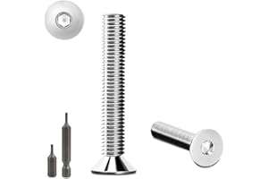 STELLARILL 150 Stk senkkopfschrauben edelstahl M3X12mm Innensechskant M3 edelstahlschrauben Senkkopf Schrauben mit 2 Stk Sechskant Schrauberkopf Steckdose Gewindeschrauben Senkschraube DIN 7991/ISO 10642(Silber)