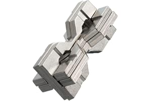BEPUZZLED Hanayama Level 6 Cast Metal Brain Teaser Puzzle - Hourglass
