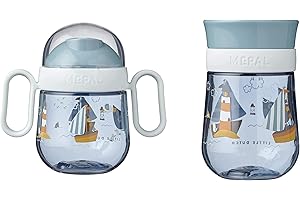 Mepal Mio Set – 360° Learning Cup Set – Drinking Cup from 6 Months – Leak-Proof – Dishwasher-safe – Sailors Bay