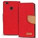 Produktbild Huawei P9 Lite Hülle, Conie Mobile Textil Booksytle Handyhülle, Klapptasche, Kartenfächer, Silikon Schale, Wallet Schutzhülle in Rot