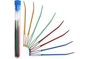 ARPDJK Lot de 9 aiguilles à coudre en aluminium à gros chas émoussés avec tube transparent, aiguilles à repriser pour laine, couture, tricot, crochet