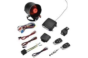 WANGCL Alarma antirrobo remota para automóvil, Sistema de protección contra Robo de vehículos, Cerradura Central sin Llave + Sensor de Impacto + 2 Controles remotos universales