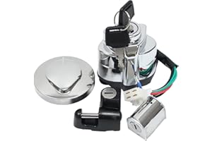 MACHSWON Ignition Switch Gas Cap Helmet Steering Lock Key Set Replacement for Honda Shadow VT600 VLX VT 600 750 1991-2013