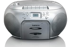 Lenco SCD-42 Argent - Systèmes stéréo portables (FM, Lecteur, CD,CD-R,CD-RW, Auto stop, Répéter, LCD, Argent)