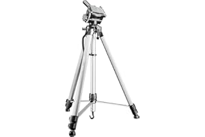 Walimex pro WT-3530 - Treppiede basico, 146 cm, regolabile in altezza, 56-146 cm, con livella, inclinabile 3D e piastra a sgancio rapido da 65 mm
