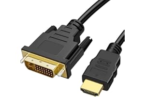 LYAI 2M Bi-Directional HDMI to DVI Cable, Anti-Interference Shielded Support 4K@60HZ/1080P Full HD Lead, 24+1 Male to HDMI Male for PS4, Raspberry Pi, Roku, Xbox One, Blue Ray and More