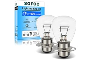 SOFOC P30D Ampoule 12V 35W Blanc Chaud Tracteur Véhicule Agricole Phare Moto 800+lm Code Croisement Double Contact Plaque 2Pcs