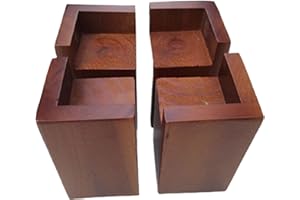 LLPEIJIE026 4 Stück Möbel Risers aus Holz,Möbelerhöher,Betterhöhung,Möbelerhöhung,Tischerhöher,Elefantenfuß Bed Riser,Dient zum Anheben von Betten,Sofas,Tischen,Schminktischen,Kinderbetten,Nussbaum(10*10*20cm)