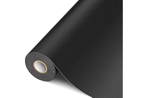 MICTER Toppa in pelle autoadesiva, 15 x 200 cm, in ecopelle, autoadesiva, kit di riparazione in pelle, per mobili, divani, seggiolini auto, borse, riparazione e ristrutturazione (nero)