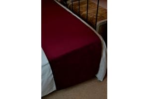 McAlister Textiles Soft Velvet Wine Red Bed Runner For Single Double & King Size Beds - 50x240cm - 20x94 Inches Matt Velvet Range