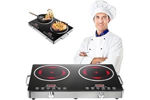 Dibaful 7000W Ce/rankochfeld Doppelkochplatte Tragbares mit 2 Platte Touch Steuerung Kochfelder | Ce/ranfeld 4 Modi und 9 Stufen Leistung 1-180 Minute Timer Herdplatte 2 Kochfeld