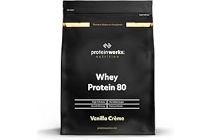 ‎THE PROTEIN WORKS Protein Works Whey 80 Protein Pulver (Konzentrat) | Vanillecreme | Premium Eiweißpulver | Proteinreich & Wenig Zucker | 500g
