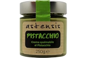ASTENSIS Crema Spalmabile Gusto Pistacchio Artigianale - 250gr - Adatta Per Dolci, Colazioni e Prodotti di Pasticceria - Pistacchio 250gr, Nuova