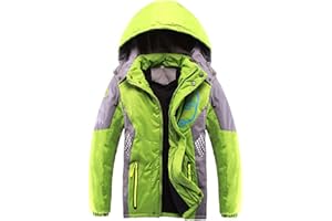 AUSOWELL Jungen Daunenjacke Kinder Winterjacke mit Kapuze Verdickte Jacke Winddicht Wanderjacke Outdoor Winter Herbst Frühling