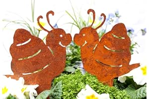‎LB H&F LB H&F Lilienburg Roststecker Herbst Herbstdeko Gartendeko Gartenstecker Rost Metall Dekofigur Gartenfigur Rostfigur (2er Set Schnecke)