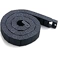 URBEST Black Plastic Flexible Nested Semi Closed Drag Chain Cable Wire Carrier 1M 15mm x 30mm for Electrical Machines