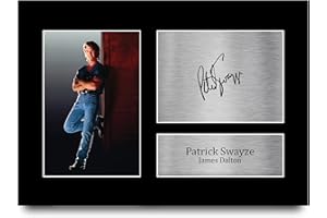 HWC Trading A4 Patrick Swayze Roadhouse James Dalton Cadeaux Imprimé Signé Autographe Photo pour les fans de cinéma - A4