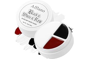 DE'LANCI Halloween Peinture Visage Noir Blanc Rouge Goth Clown Maquillage Red White Peinture Pour Corps Halloween Maquillage Pour Visage Maquillage Cosplay Scène Monstre Fantaisie Zombie SFX Squelette