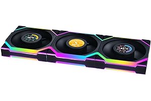 Lian Li UNI FAN SL Wireless LCD PC Fan 120mm RGB – 3-Pack Gaming PC Fans Black | PWM Fan - 40 ARGB LEDs - up to 1,900 RPM - Slot-in System - High Airflow - Low Vibration - Quiet