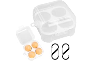 DANCEPANDAS Przenośny pojemnik na jajka, 4 kratki, Dancepands 2 szt. Przezroczysty plastikowy pojemnik na jajka z klamrą wspinaczkową do lodówki kuchni piknik na zewnątrz