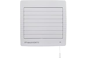 Airflow MaxiVent 150mm Extractor Fan with Auto Shutter & Pull Cord | 72l/s IP45 Rated | 28W Energy Efficient | 57 dB Quiet | 3-Year Warranty | Wall/Ceiling Mount | Easy Install