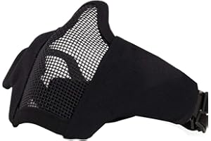 AOUTACC Airsoft - Máscara de media cara de malla de acero para CS/caza/paintball/tiro