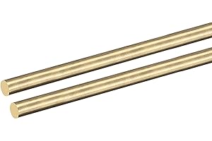 DMiotech 2Pack 4mm x 150mm, Brass Solid Round Rod, Brass Rod Lathe Bar Stock for DIY Craft