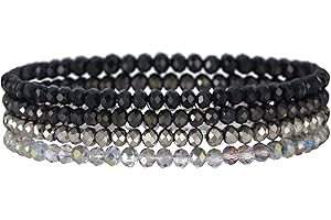 FULU AUTUMN Bracciale Donna Bohemien con Perle di Cristallo Multistrato Braccialetti con Perline Elastico Impilabili Gioielli Moda Estivi Regalo San Valentino per Lei