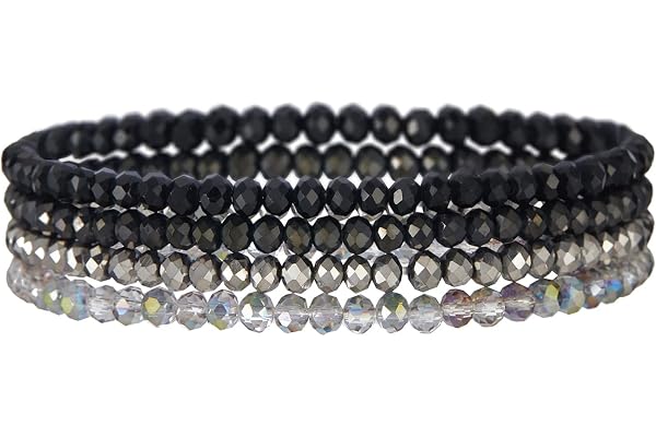 FULU AUTUMN Bracelet Boheme en Perles pour Femme Bracelet de Perle Cristaux Elastique Multicouches Bijoux Fantaisie Cadeau pour Femme