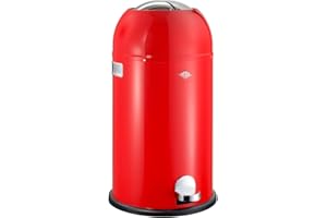 Wesco 33 L 184 631 Kickmaster Abfallsammler 33 Liter rot 37.5 x 37.5 x 69cm (L/B/H), Edelstahl