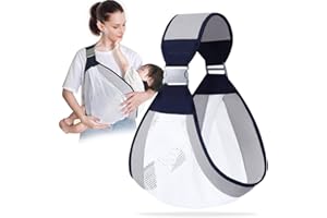 LGZIN Fular Portabebés, 3D Portador de Bebé Recién Nacidos, Bebé Carrier de Transpirable Malla Multifuncional y Ajustable, la Apropiada Hasta 15 kg (gris)