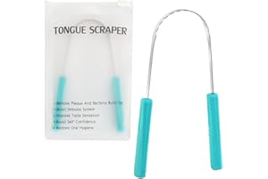 Simpolor Tongue Scraper for Adults & Kids, Stainless Steel Tongue Cleaners with Comfort Grip Handle, Metal Tongue Scraper with Storage Pouch, Reduce Bad Breath, Oral Care & Hygiene Produc
