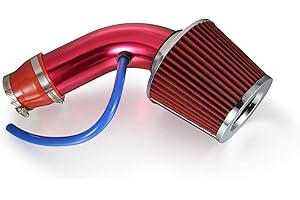 Madlife Garage Universal Car Cold Air Intake Filter Induction Kit Pipe Hose System Carbon(Red)