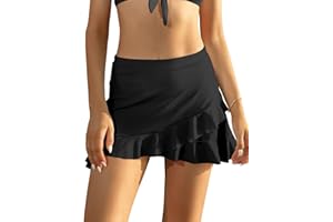 SHEKINI Donna Gonna da Nuoto Elegante Ruched Costumi da Bagno Gonna Costruito nel Bikini Pantaloni Gonna da Sportivo Tronco da Nuoto Bikini da Spiaggia