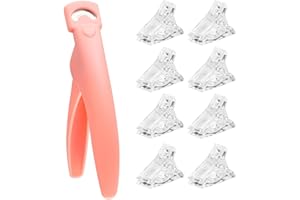 ACOORUITENG Nagelknipser Gelnägel Maniküre Tip Cutter Professionell Nail Cutter Nagelknipser für Kunstnägel Tip Cutter mit 6 Stück Kleiner Plastik Clip für Kunstnägel Gelnägel Fingernägel Falsche Nägel Rosa