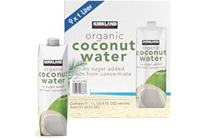 GENERIC Kirkland Signature Organic Coconut Water Palm Tree No Sugar Carton Pack of 9 x 1L