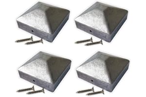 PANOTRADE Metal Fence Post Top Caps (4, 100 x 100 x 15)