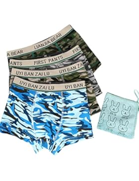 4er Kinder boxershorts jungen + 1 Baumwolle Kleines Tuch Kinderboxershorts Unterwäsche Slips Kurz baby hosen Shorts...