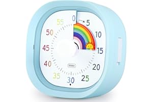 Timer Visivo da 60 Minuti per Bambini, GeeRic LED Lampeggiante Conto a Rovescia Silenzioso Orologio Colorato Sveglia Assistente Gestione Tempo Scrivania Timer Visivo per Cucina,Aula,Ufficio