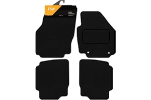 FSW - Tailored Mats - Fits FORD Mondeo 2007-2012 OVAL CLIP - Black Carpet - Anti Slip Mat - Non Slip Car Floor Mat, Fitted With Clips & Granulated Backing - 4 Pc Floor Mat Only