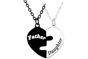 WAECEIP 2PCs Heart Necklaces For 2 Matching Heart Pendant Necklace For Women Men Girls Boys Jewellery Gifts For Grandma, Grandad, Mum, Dad, Auntie, Sister, Daughter, Son