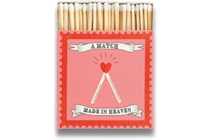 Curator Home Luxury Gift Long Safety Matches I Stylish Square Match Box (Match Made in Heaven)