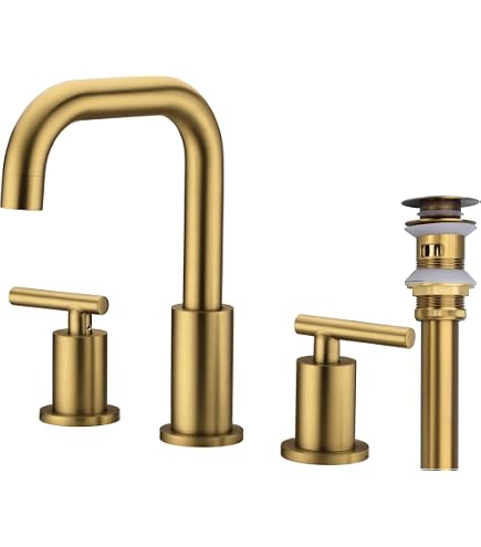 Phiestina 3-Loch Badarmatur Chrom – Mit Metall-Pop-Up-Ablauf, 20,3 Cm Breite (2 Griffe)