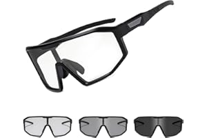 Suertree Selbsttönend Fahrradbrille Photochromatische Herren Damen Sportsonnenbrille Transprante Gläser Klar Radsport Radfahren MTB