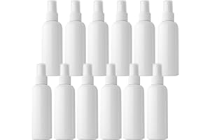 TIANZD 12 Pezzi 100 ml Bottiglie Spray bianco Vuote in Plastica con Pompa bianco Fine Nebbia Flacone Spray per Cosmetica Acqua Profumo Alcol da Viaggio Riempibile