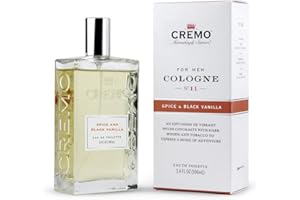 Cremo Men's Eau de Toilette, Spice and Black Vanilla Cologne for Men, Spicy Men's Perfume Gift for Men, 100 ml