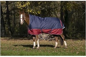 Equi-Theme Winterdecke Highneck 50g Füllung TYREX 1200D Marineblau/Bordeauxrot