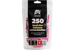 ‎KAILAR KAiLAR 250 PINK Cellulose Aktivkohlefilter Slim (6 mm) mit veganer Aktivkohle aus Kokosnussschalen | Für ein schadstoffärmeres und sanftes Raucherlebnis
