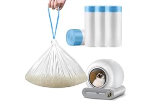 LEADGOODS Self-Cleaning Cat Litter Box, 60 Count Waste Drawer Liners Bags Replacement Compatible with Self-Cleaning Litter Box Robot Cat Litter Waste Receptacles Bags